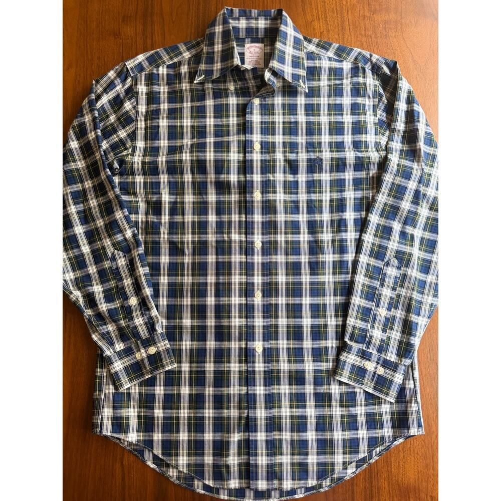 Brooks Brothers Madison Fit Non-Iron Supima Cotton Plaid Shirt Size S